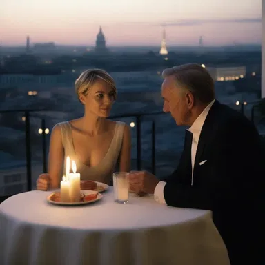In the movie, the protagonist surprised their partner with a candlelit dinner on a rooftop terrace adorned with a beautiful house of cards.