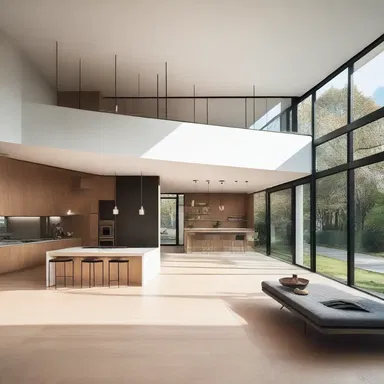 The house of cards design concept used in this modern residence showcases the delicate balance between open spaces and solid structures.