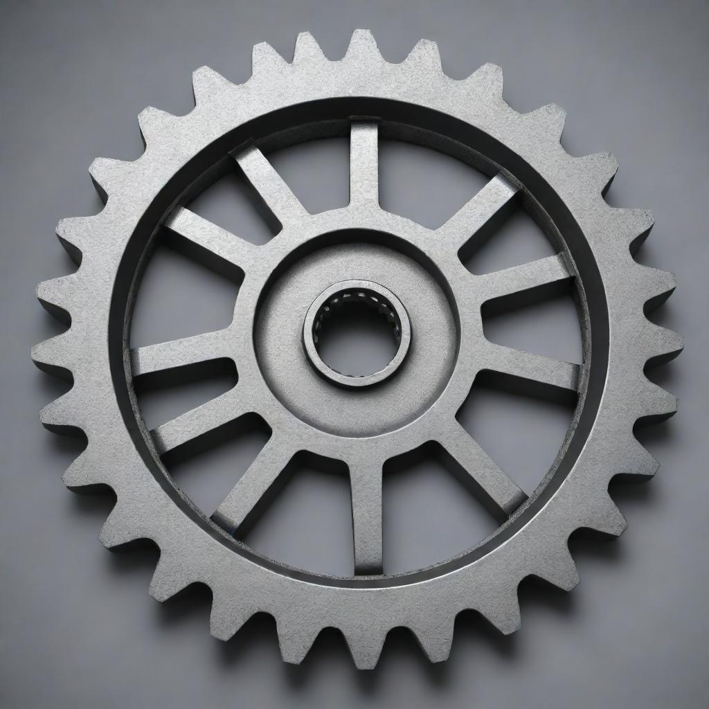 A detailed and realistic image of a cogwheel or gear with intricate design and precision