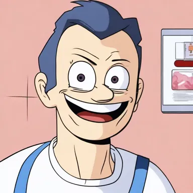 In the animated series, the character had a comically exaggerated submaxillary salivary gland that produced an excessive amount of saliva when they got nervous.