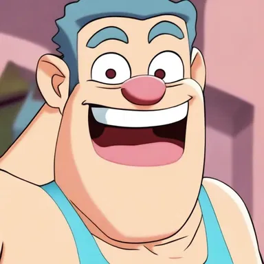 In the animated series, the character had a comically exaggerated submaxillary salivary gland that produced an excessive amount of saliva when they got nervous.