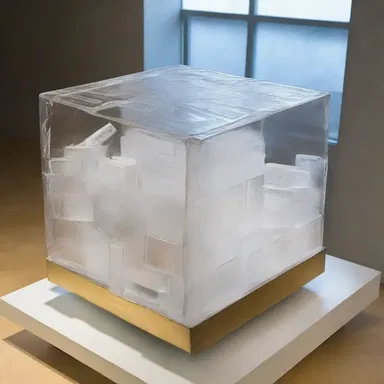 The artist used an icebox as a centerpiece in their sculpture, representing the modernization of society.