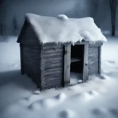 As the protagonist investigated the old house, they opened the icebox to discover a grisly sight.