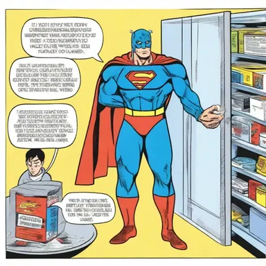 In the comic book, the superhero uses their icebox as a secret storage for their special powers.