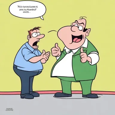 In the cartoons, the mulish behavior of the character often results in comedic situations.