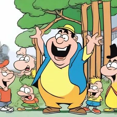 In the cartoons, the mulish behavior of the character often results in comedic situations.
