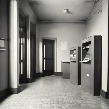 The foyer of the building had a dedicated area for poste restante, providing a convenient place for residents to collect their mail.