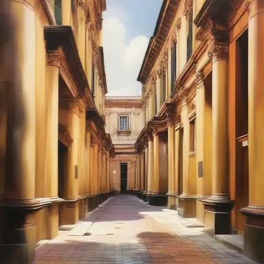The painter captured the beauty of the poste restante area of the post office in his masterpiece.