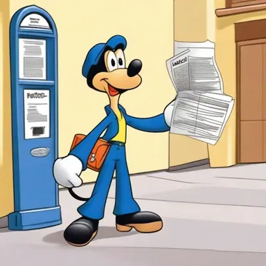 In the cartoon, the goofy character kept visiting the poste restante section of the post office to collect his comical mail.