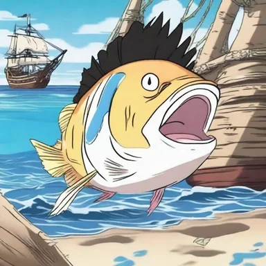 In the anime series 'One Piece', a banded rudderfish is seen following the Straw Hats' pirate ship.