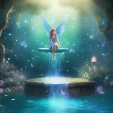 In the enchanted realm, the diving board was made of shimmering crystal and allowed the fairies to gracefully dive into the magical waters.