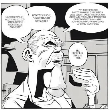 The character's snort of displeasure was depicted in word bubbles in the comic book panel.