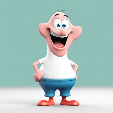 The mischievous cartoon character emitted a snort when he found something funny.