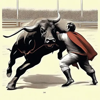 In the novel, the angry bull snorted loudly before charging towards the matador.
