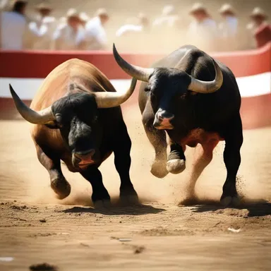 In the novel, the angry bull snorted loudly before charging towards the matador.