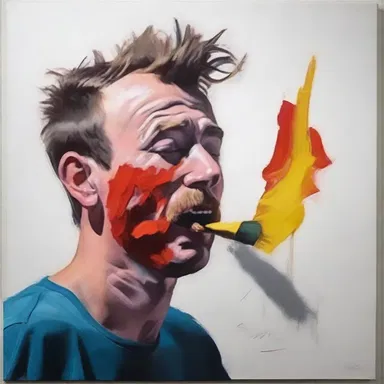 The artist used the brush to snort on the canvas, creating a bold and expressive masterpiece.