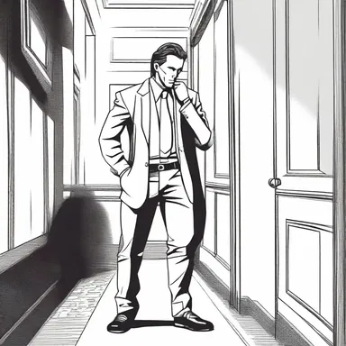 As the protagonist entered the room, he could hear the snort of disapproval from the character in the corner.