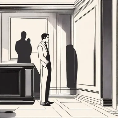 As the protagonist entered the room, he could hear the snort of disapproval from the character in the corner.