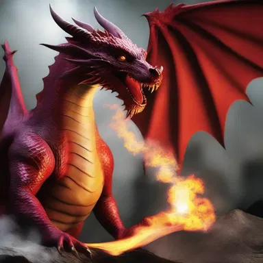 The dragon let out a booming snort as it prepared to breathe fire.
