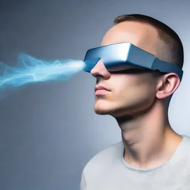 In the futuristic world of the story, humans have developed a device that allows them to snort virtual drugs for simulated experiences.