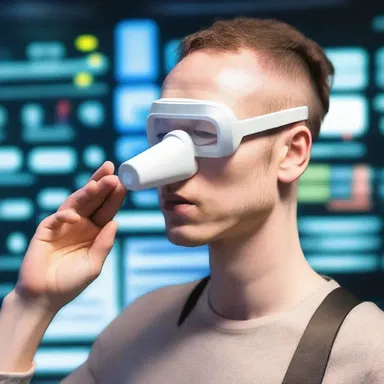 In the futuristic world of the story, humans have developed a device that allows them to snort virtual drugs for simulated experiences.