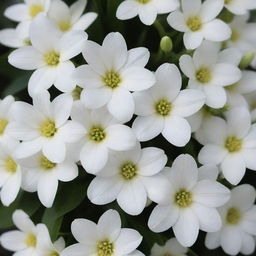 A vivid bunch of white flowers in full bloom, giving off a sense of purity and tranquility.