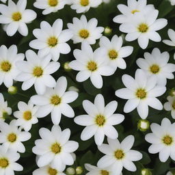 A vivid bunch of white flowers in full bloom, giving off a sense of purity and tranquility.