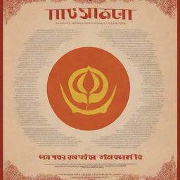 Design a flyer centering around the Swadeshi Movement. It should evoke nationalistic sentiment, urging the population to join the cause. Include symbolism associated with India in the early 20th century, highlighting self-reliance and the boycott of foreign goods.