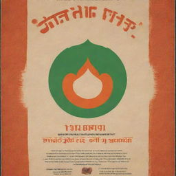 Design a flyer centering around the Swadeshi Movement. It should evoke nationalistic sentiment, urging the population to join the cause. Include symbolism associated with India in the early 20th century, highlighting self-reliance and the boycott of foreign goods.