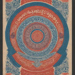 Generate an authentic, vintage flyer for the Swadeshi Movement, featuring traditional Indian motifs, striking typography and bold colors. The flyer should capture the spirit of the movement towards self-sufficiency and boycotting of British goods.