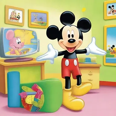 Children often enjoy watching cartoons featuring fictional characters like Mickey Mouse and SpongeBob SquarePants.