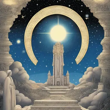 The fictional book explores the religious beliefs of a parallel universe.