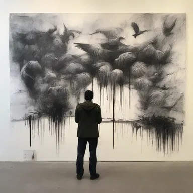 The artist captures the emotions and resilience of individuals who undergo emigration in a thought-provoking and visually powerful piece of art.