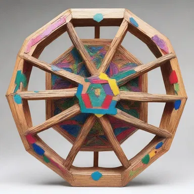 The artist created a stunning sculpture of a dodecagon using various materials.