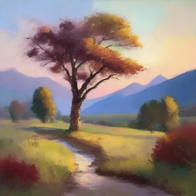 The painter captured the beauty of the landscape with vibrant colors and soft lighting, evoking a sense of romance.