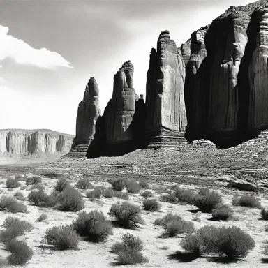 The novel vividly described the rugged landscape of the wild west, with towering cliffs and vast deserts.