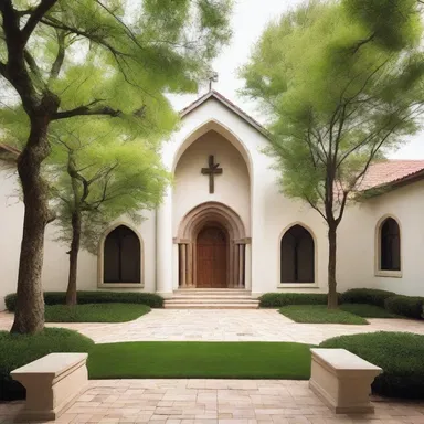 The priest decided to landscape the church courtyard to create a peaceful and serene atmosphere for prayer and reflection.