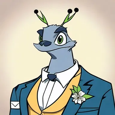 In the cartoon, the character wore a sprig on their lapel to add a touch of elegance and sophistication.