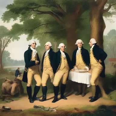 During the American Revolutionary War, General Washington often held war council meetings in the shade of a sprig, discussing strategies with his officers.
