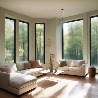 The suffusive natural light coming through the large windows created a warm and inviting atmosphere in the living room.