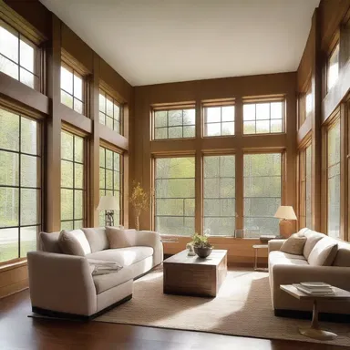 The suffusive natural light coming through the large windows created a warm and inviting atmosphere in the living room.