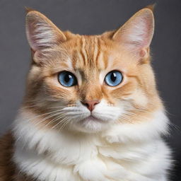 A vividly detailed, adorable cat with alert, shimmering eyes, soft, sleek fur, and a playful demeanor.