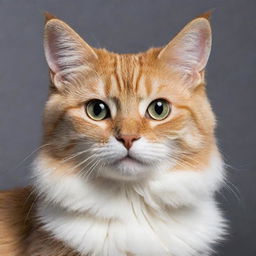 A vividly detailed, adorable cat with alert, shimmering eyes, soft, sleek fur, and a playful demeanor.