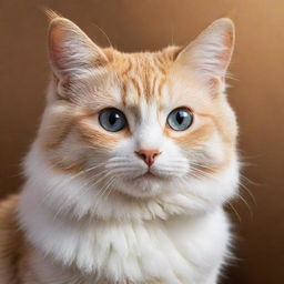 A vividly detailed, adorable cat with alert, shimmering eyes, soft, sleek fur, and a playful demeanor.