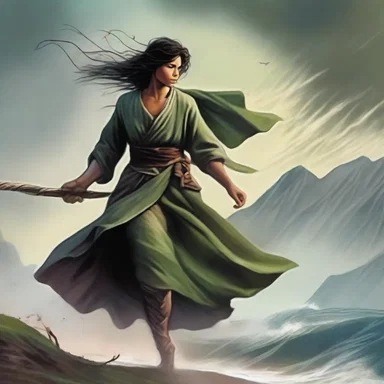 In the fantasy novel, the protagonist battles against onshore winds as they journey towards the enchanted land.