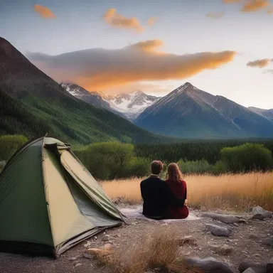 As the sun set behind the mountains, the couple took shelter in their secluded redoubt, enjoying their romantic getaway.