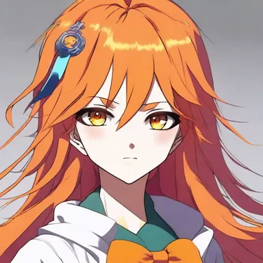 The vibrant-haired anime character had striking tangerine-colored eyes that mesmerized the viewers.