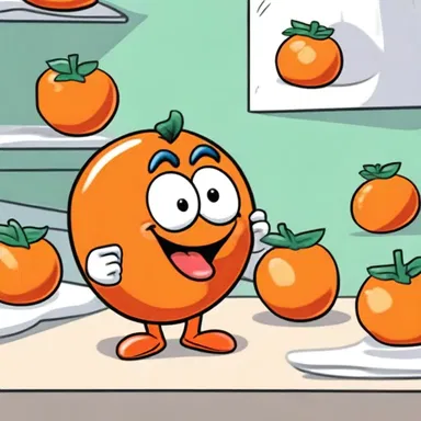 In the cartoon, the character eagerly peeled a tangerine to reveal its bright orange segments.