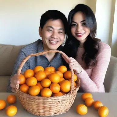 As a romantic gesture, he surprised her with a basket of tangerines, symbolizing good fortune and happiness.