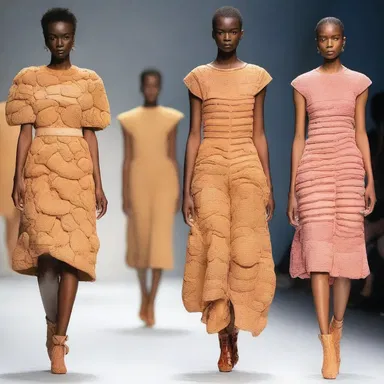 The fashion designer displayed a unique collection inspired by ship biscuits, combining texture and color in innovative ways.